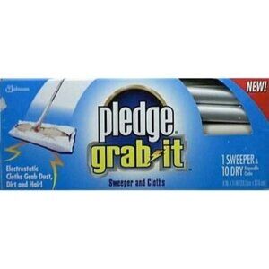 Pledge Grab It Sweeper Dust Mop and 10 Dry Disposable Cloths